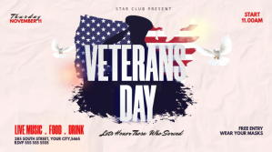 Veteran's Day Poster Twitter-opslag template