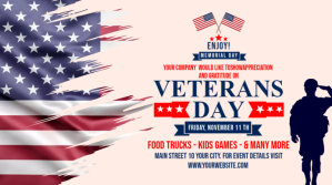 Veteran's Day Poster Template Ekran reklamowy (16:9)