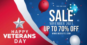 Blå Veterans Day Sale Facebook Shared Image Template
