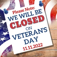 Veteran's Day Social Media Note Template Cuadrado (1:1)