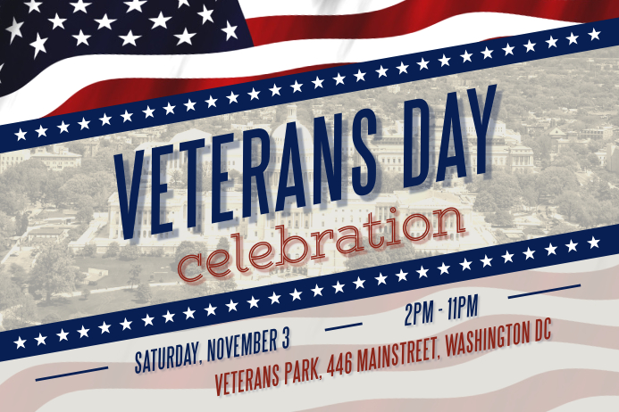 Veteran's Day Celebration Landscape Poster template