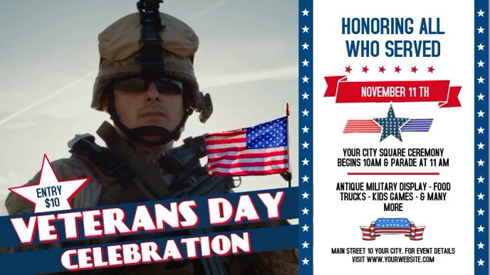 Veteran's Day Event Digital Display Video template