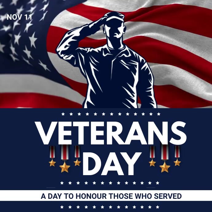 Veteran's Day Flyers Wpis na Instagrama template