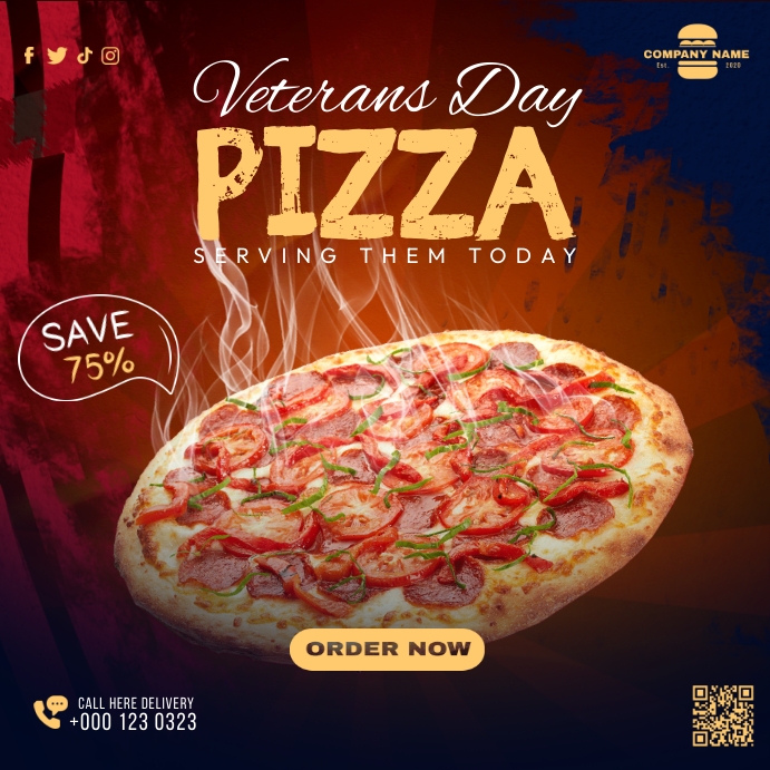 Copy of Veteran's Day Pizza PosterMyWall