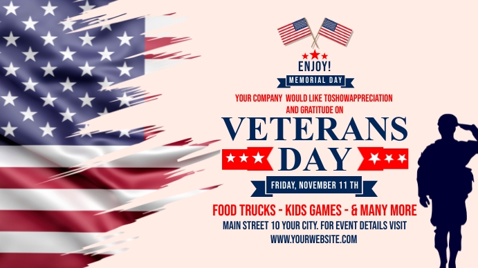 Veteran's Day Poster Template Ekran reklamowy (16:9)