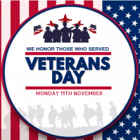 White Veterans Day Celebration Instagram-opslag Template