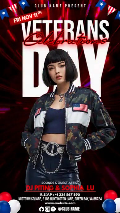 Veteran Day Template Digital Display (9:16)