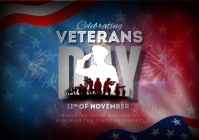 Veterans Celebration Video Banner A4 template