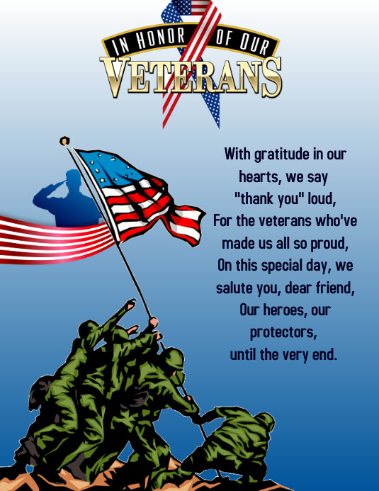 veterans day 2023, happy veterans, memorial, Flyer (US Letter) template