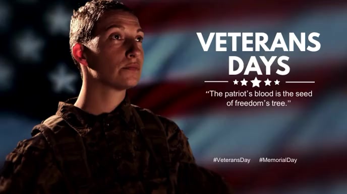 Veterans Day 2023 Ads 数字显示屏 (16:9) template