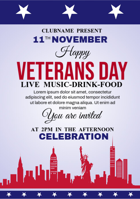 Veterans Day Ads A4 template