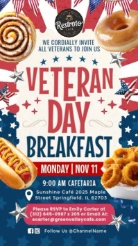 Veterans Day Breakfast Display Template Instagram-verhaal