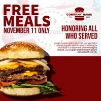 Veterans Day Burger Ads Publicación de Instagram template