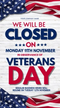 Veterans Day Business Closed Ad Instagram Story template