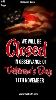veterans day business closing ad instagram story Instagram-Story template