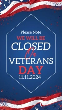Veterans Day Closure Notice Instagram Story template