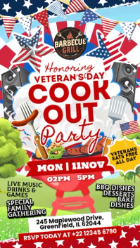 Putih Veterans Day Cookout Party Indaba yaku-Instagram Template