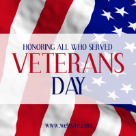 White Veterans Day Celebration Quadrato Template