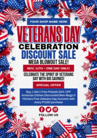 Blanc Veterans Day Sale A4 Template