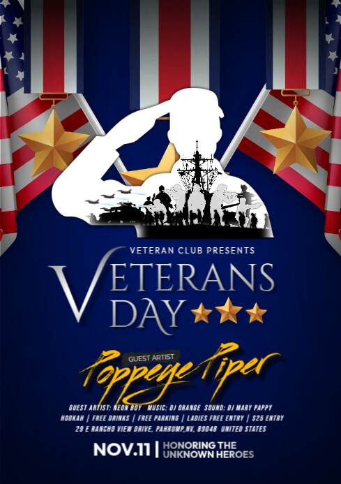 Veterans Day Event A4 template