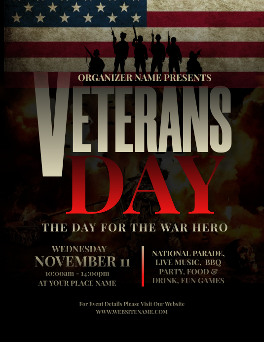 Veterans Day Flyer 传单(美国信函) template