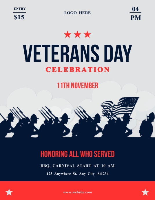 Veterans Day Flyer Template PosterMyWall Veterans Day Flyer Template PosterMyWall