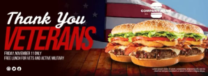 สีดำ Veterans Day Food Banner Video Facebook-coverfoto Template