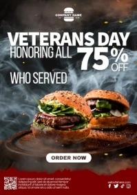 Veterans Day Food Poster Video A4 template