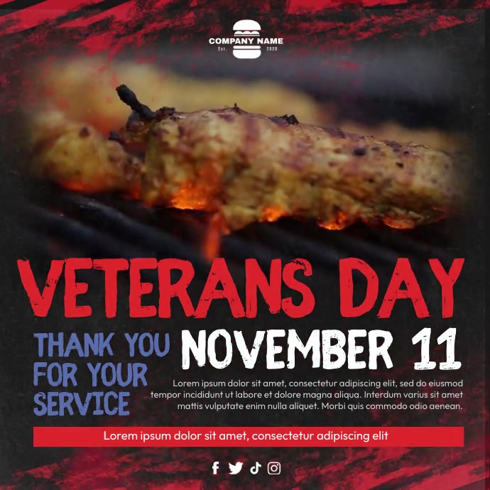 Vets Menu Topper Veterans Day Grill Menu Template | PosterMyWall