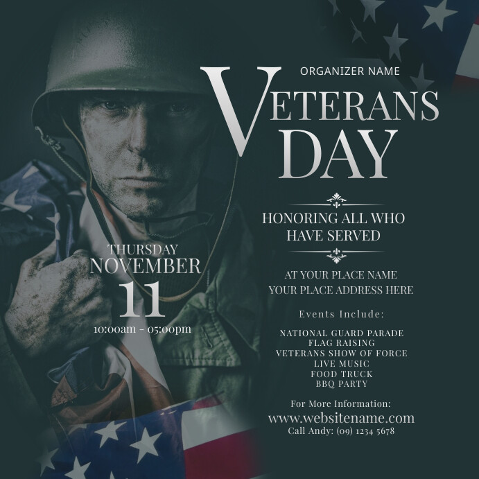 Veterans Day Instagram Post Wpis na Instagrama template