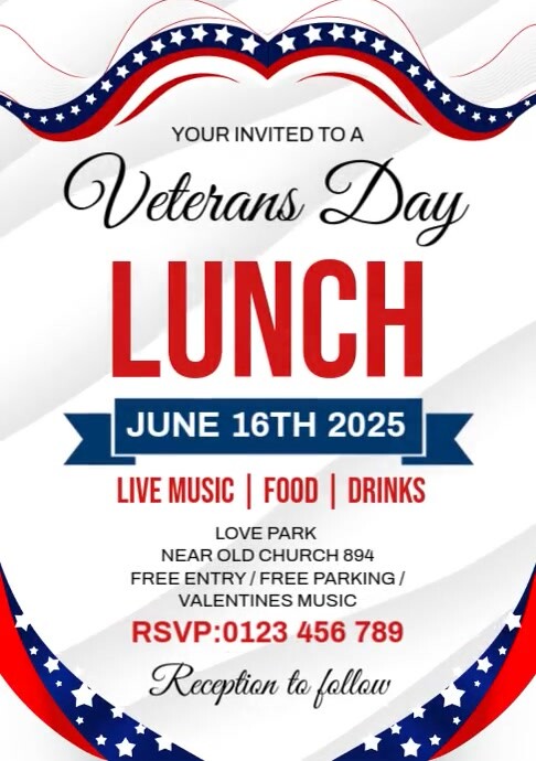 Plantilla de Veterans Day Lunch Ads | PosterMyWall