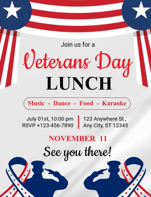 Plantilla de Veterans Day Lunch | PosterMyWall