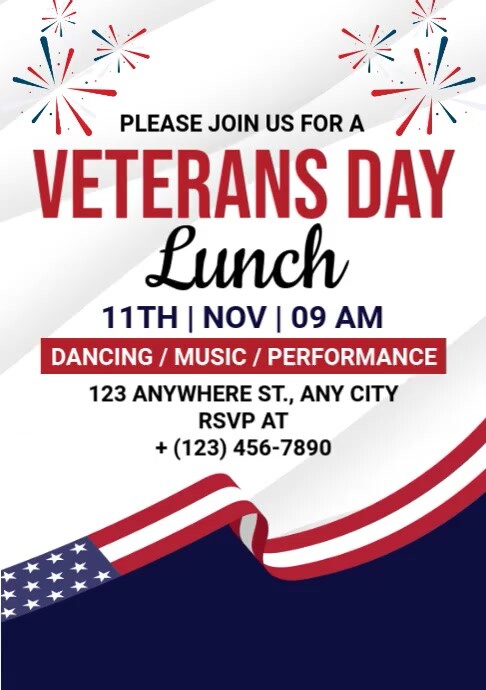 Veterans Day Lunch Templat | PosterMyWall