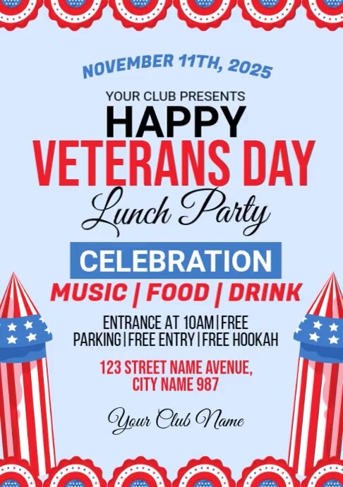 Copy of Veterans Day Lunch Party | PosterMyWall