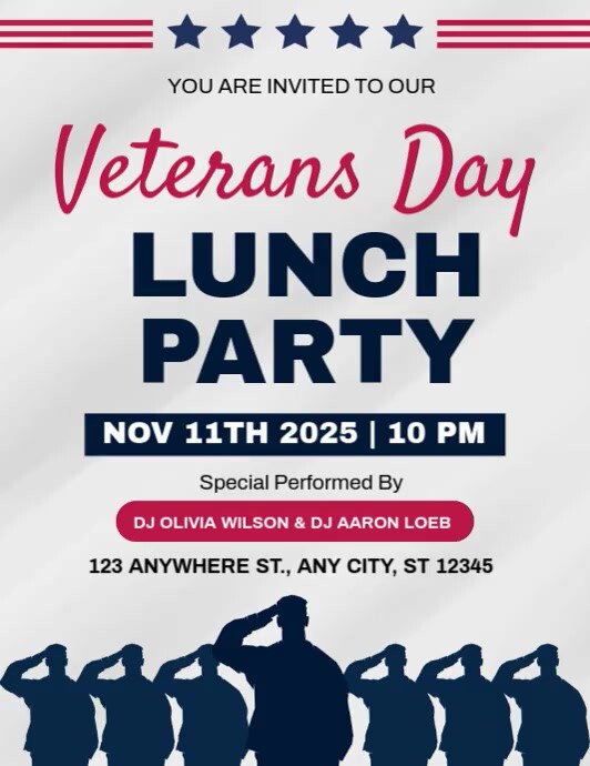 Plantilla de Veterans Day Lunch Party | PosterMyWall