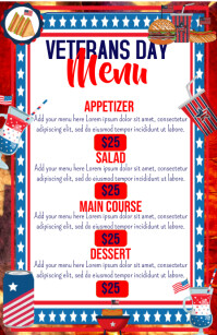 veterans day menu card,veterans day menu (1) Half Page Wide template