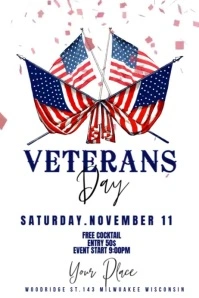 Veterans Day Party Ads Poster template