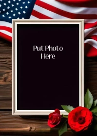 Veterans Day Photo frame A6 template