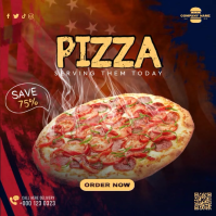 Red Veterans Day Pizza Promotion Instagram-Beitrag Template