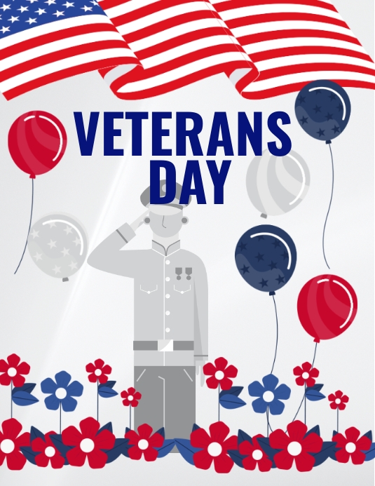 Veterans Day Poster Flyer (US Letter) template