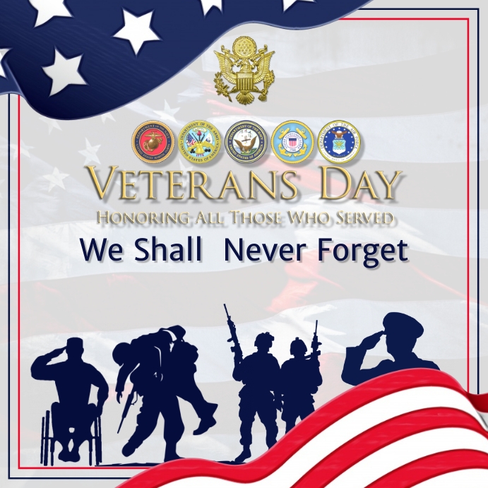 Veterans Day Poster Flyer Publicación de Instagram template