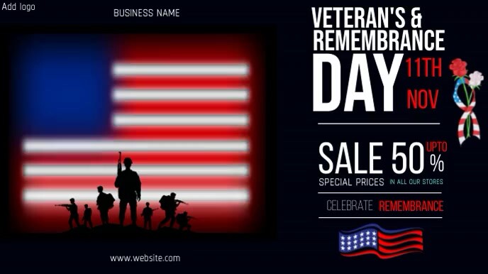 veterans day sale,remembrance day sale ( (2) Ekran reklamowy (16:9) template