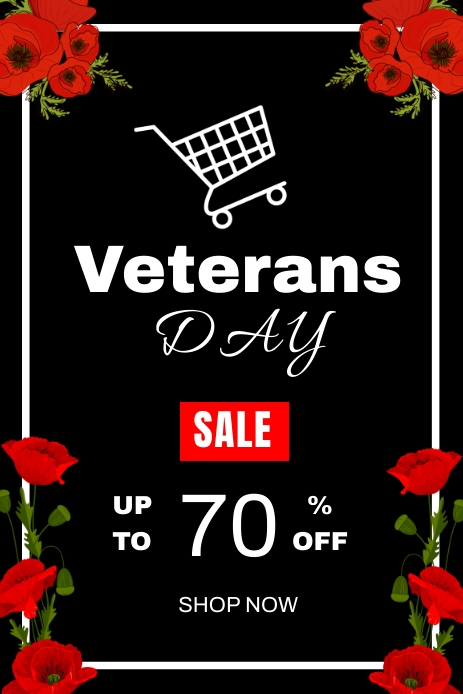Veterans Day Sale Pinterest Graphic template
