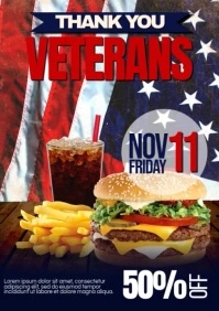 Veterans Day Set Meal Video A4 template