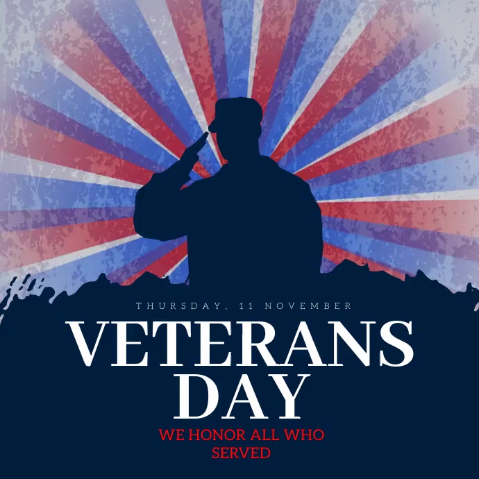 Veterans Day Social Media Post Template Publicação no Instagram