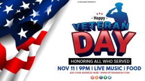 白色 Veterans Day Event Twitter-opslag Template