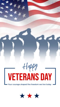 Veterans Day Tribute Video Template with American Flag & Soldiers Rolka Instagram