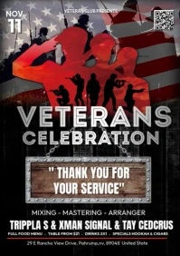Veterans Day Video Celebration A4 template