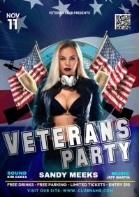 Veterans Day Video Party A4 template