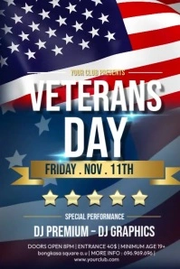 Veterans Day Video Poster template